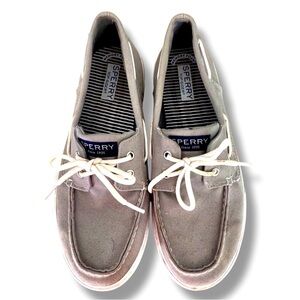 Sperry Bahama Grey Washable 2-Eye Boat Shoe Size 7M